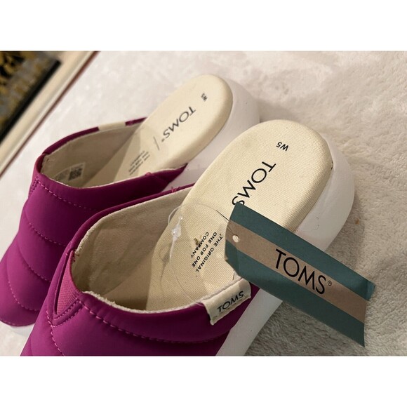 NEW Women's TOMS MALLOW Comfort Mules Slip on Shoes Size US 5  Dark Magenta NWT - Picture 4 of 9